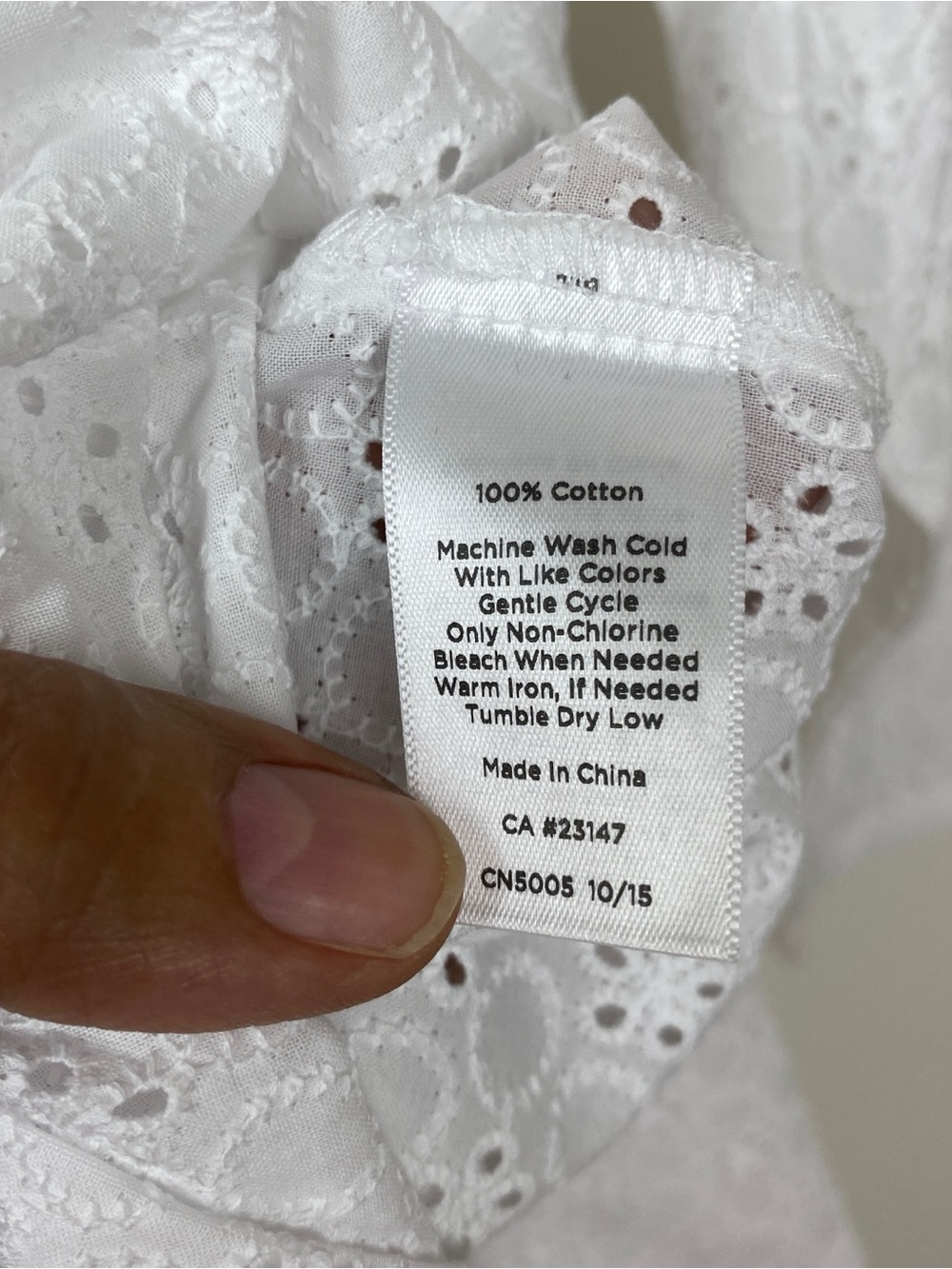 Talbots Tunic Eyelet Swim Cover Up Sz L - Picture 6 of 7